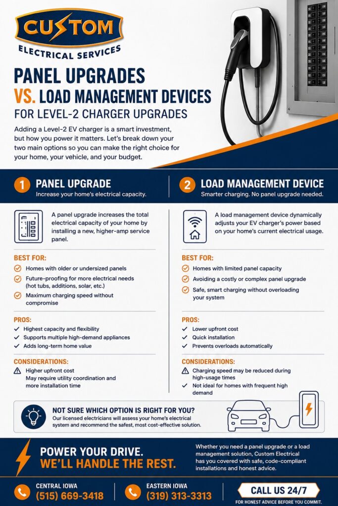 Comparing Panel Upgrades and Load Management Devices for EV Charger Upgrades